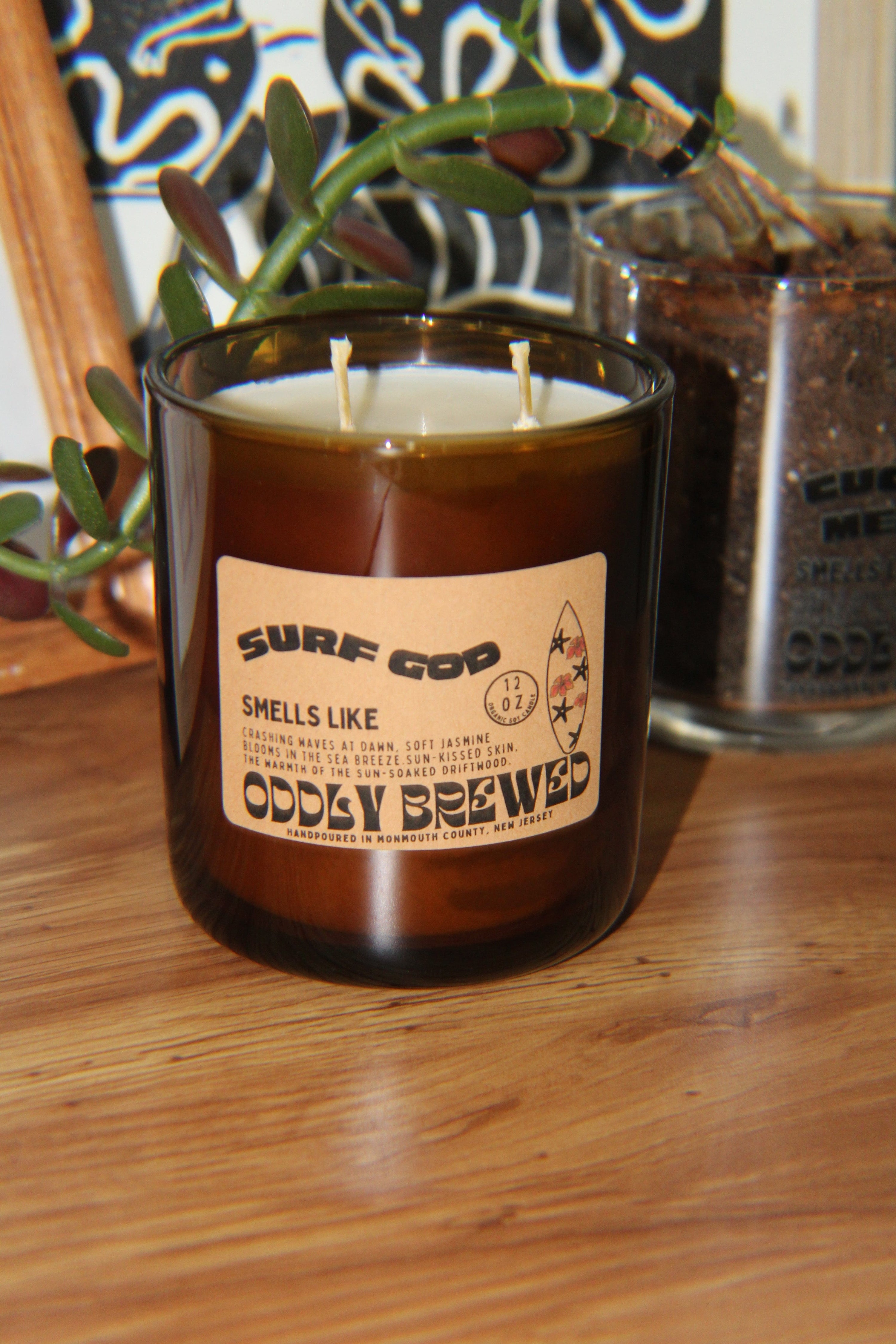 Oddly Brewed Candles Large 12oz Surf God Soy Candle