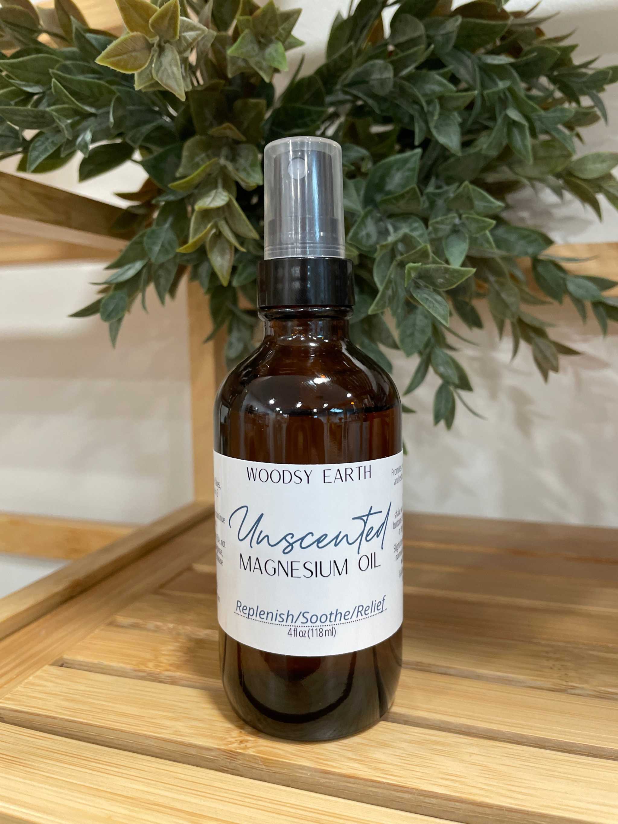 Woodsy Earth Magnesium Oil Unscented Magnesium Oil Spray | Pure Topical Magnesium – Lavender or Unscented