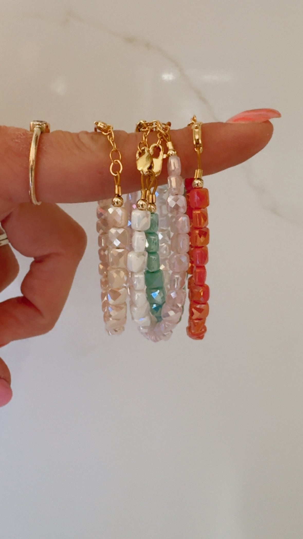 Cream shimmer bracelet