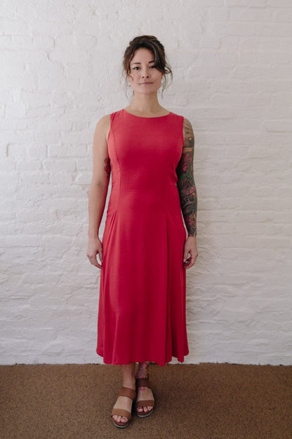 Field Day Dress XS Lori Dress in Coral Challis