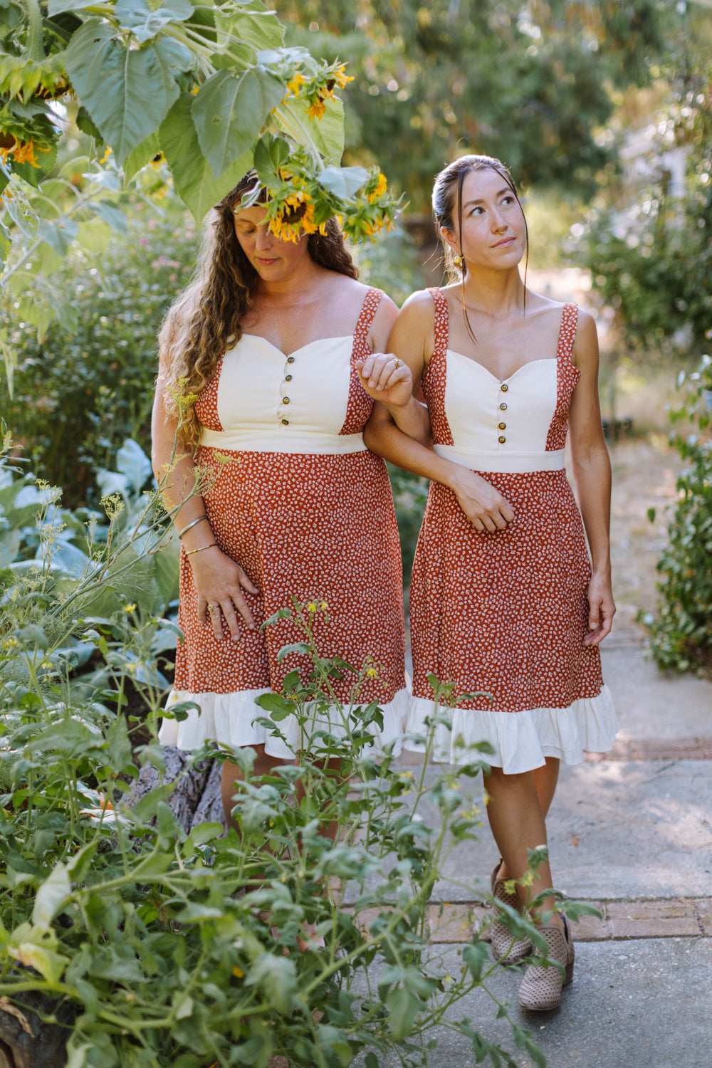 Field Day Dress Gemma Dress in Rust Floral and Oat