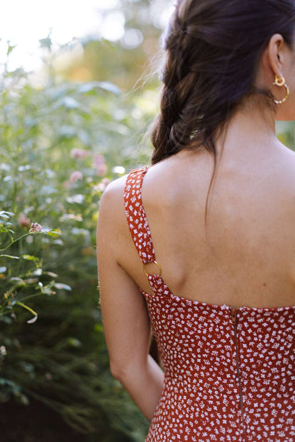 Field Day Dress Gemma Dress in Rust Floral and Oat