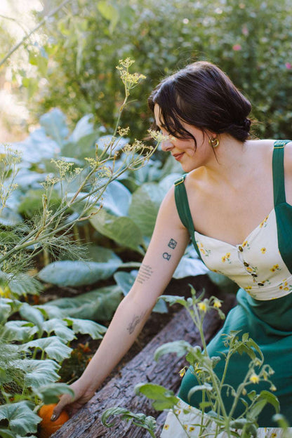 Field Day Dress Gemma Dress in Green Poppy