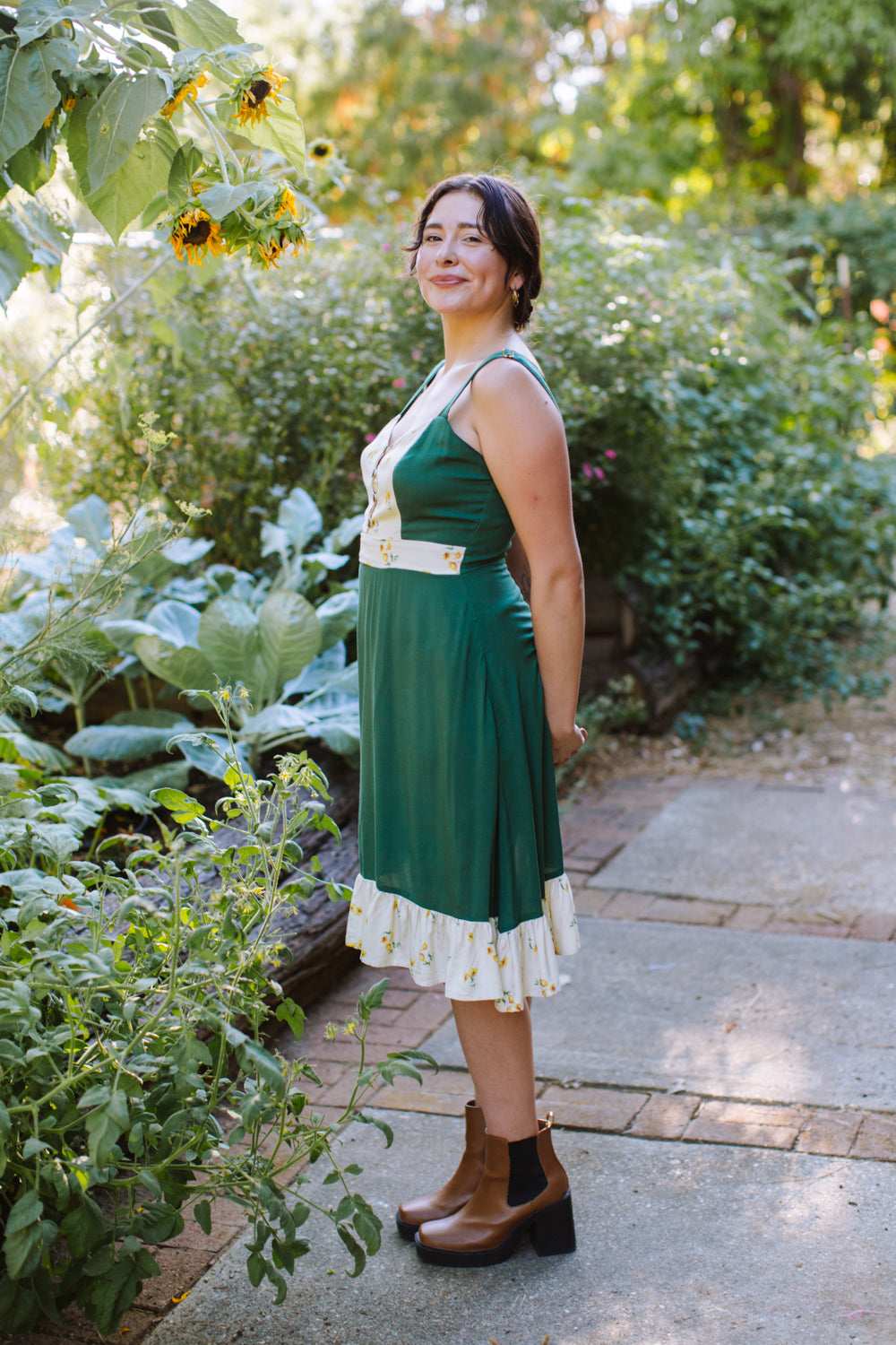 Field Day Dress Gemma Dress in Green Poppy