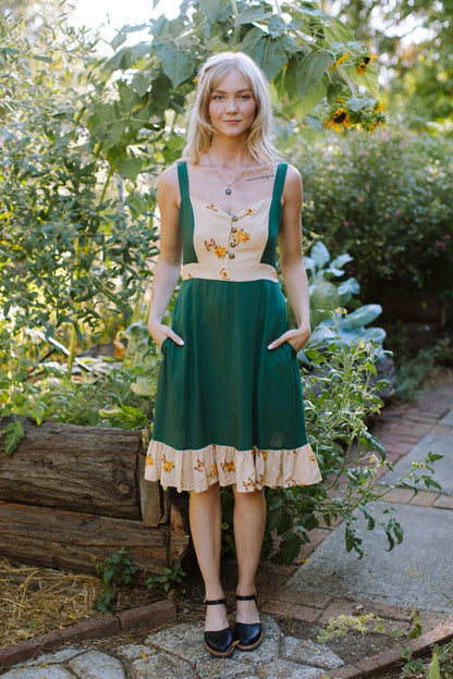 Field Day Dress Gemma Dress in Green Butterfly