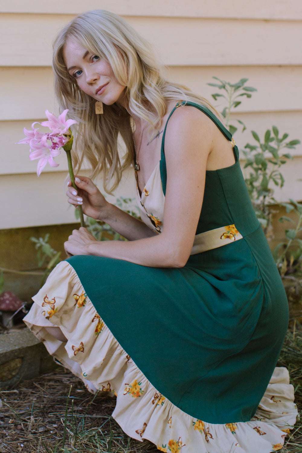 Field Day Dress Gemma Dress in Green Butterfly