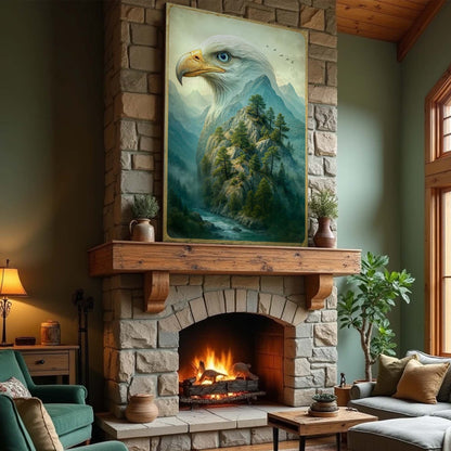 Tailored Canvases Canvas Eagle Over The Canyon Double Exposure Wall Art