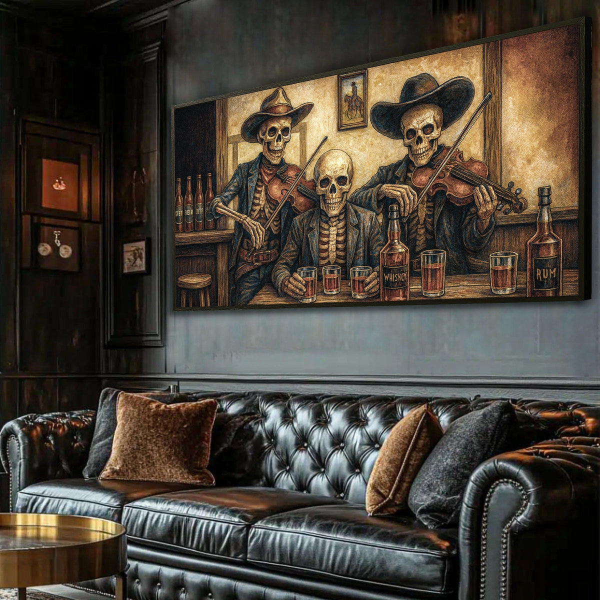 Tailored Canvases Canvas Cowboy Skeletons Western Bar Wall Art