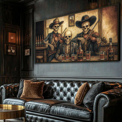 Tailored Canvases Canvas Cowboy Skeletons Western Bar Wall Art