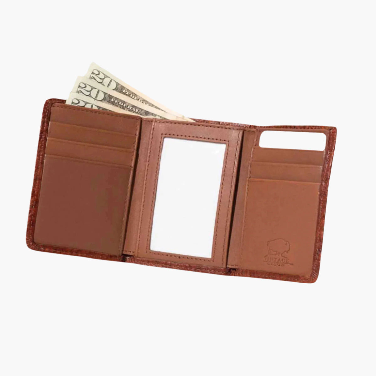 Bison Tri-Fold Black Wallet