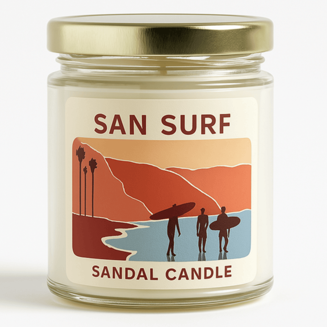San Surf – Scented Candle, 9 oz Jar, Patchouli, Musk &amp; Bergamot