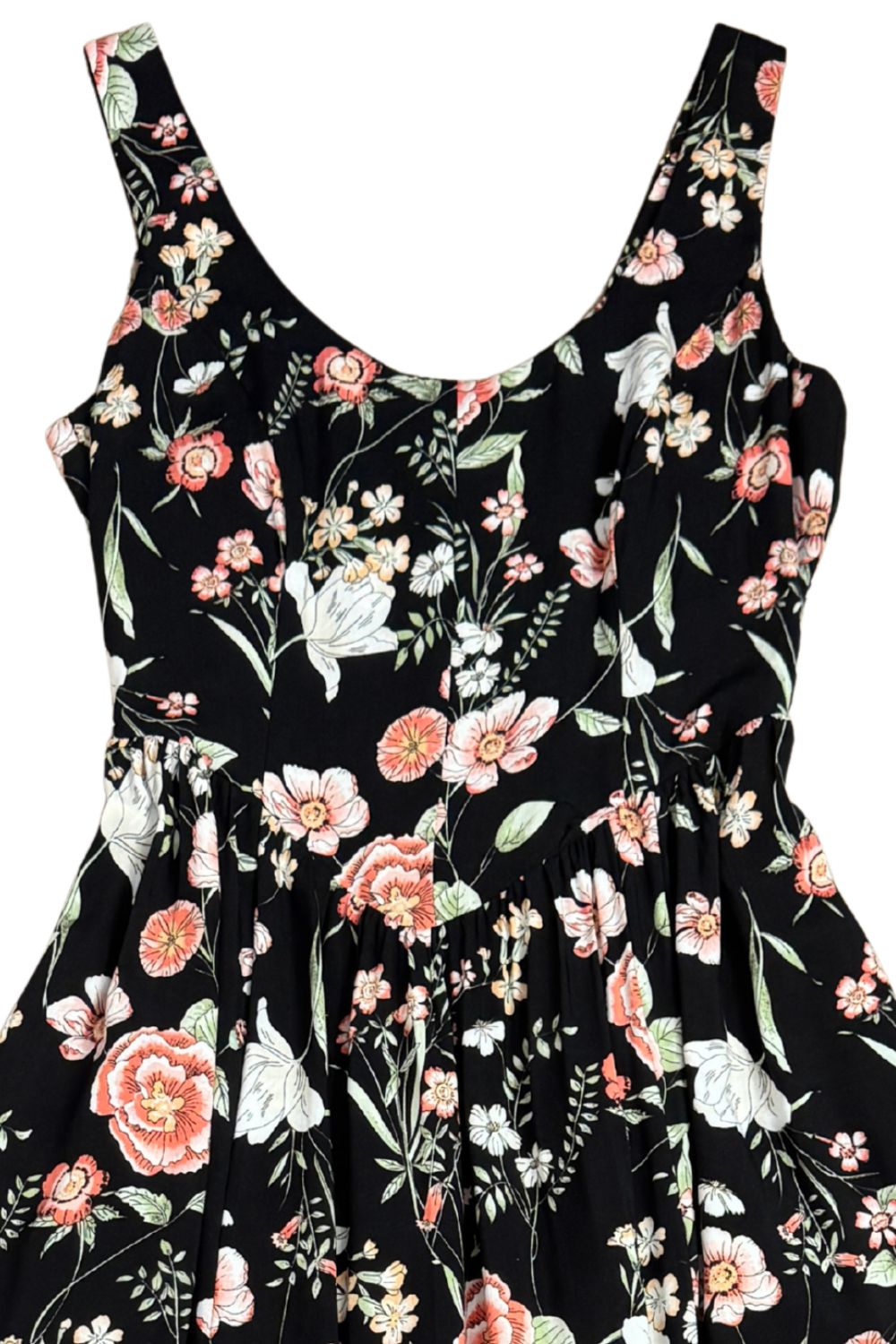Long Agnes dress in Dark Floral Challis