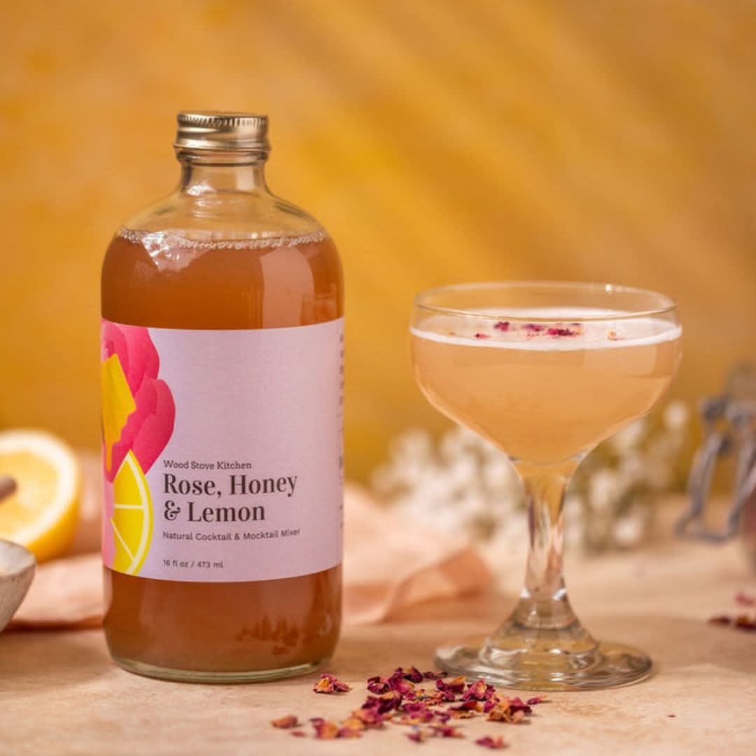 Rose, Honey & Lemon Cocktail-Mocktail Mixer, 16 fl oz - My American Goods