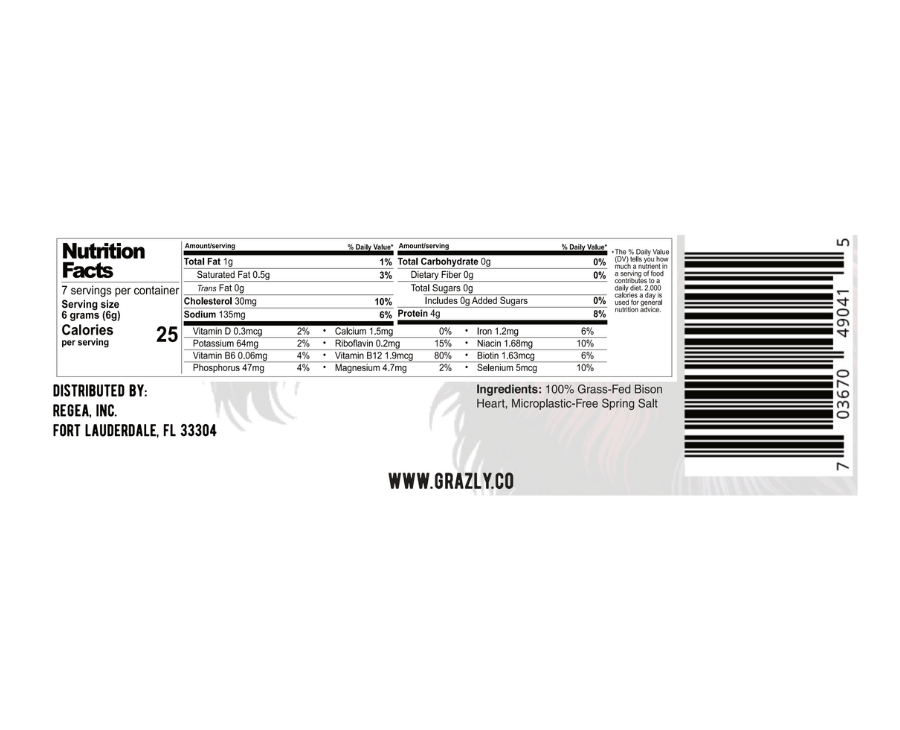 Bison Heart Crisps - 100% Grass-Fed/Finished