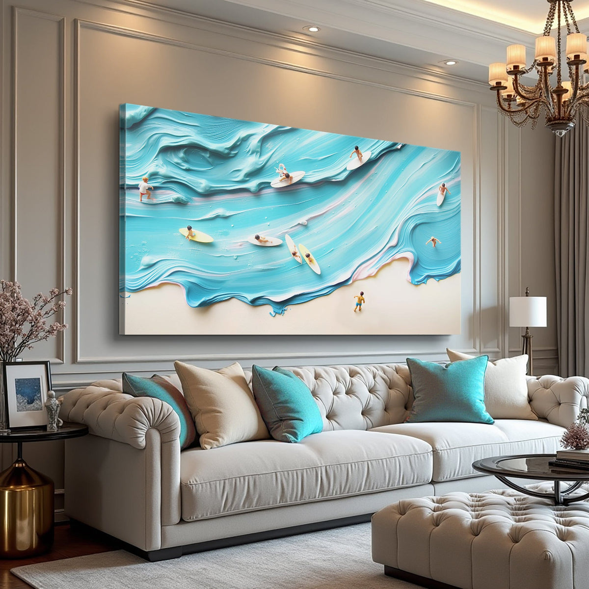 Tailored Canvases Canvas Abstract Aerial View Beach Wall Art