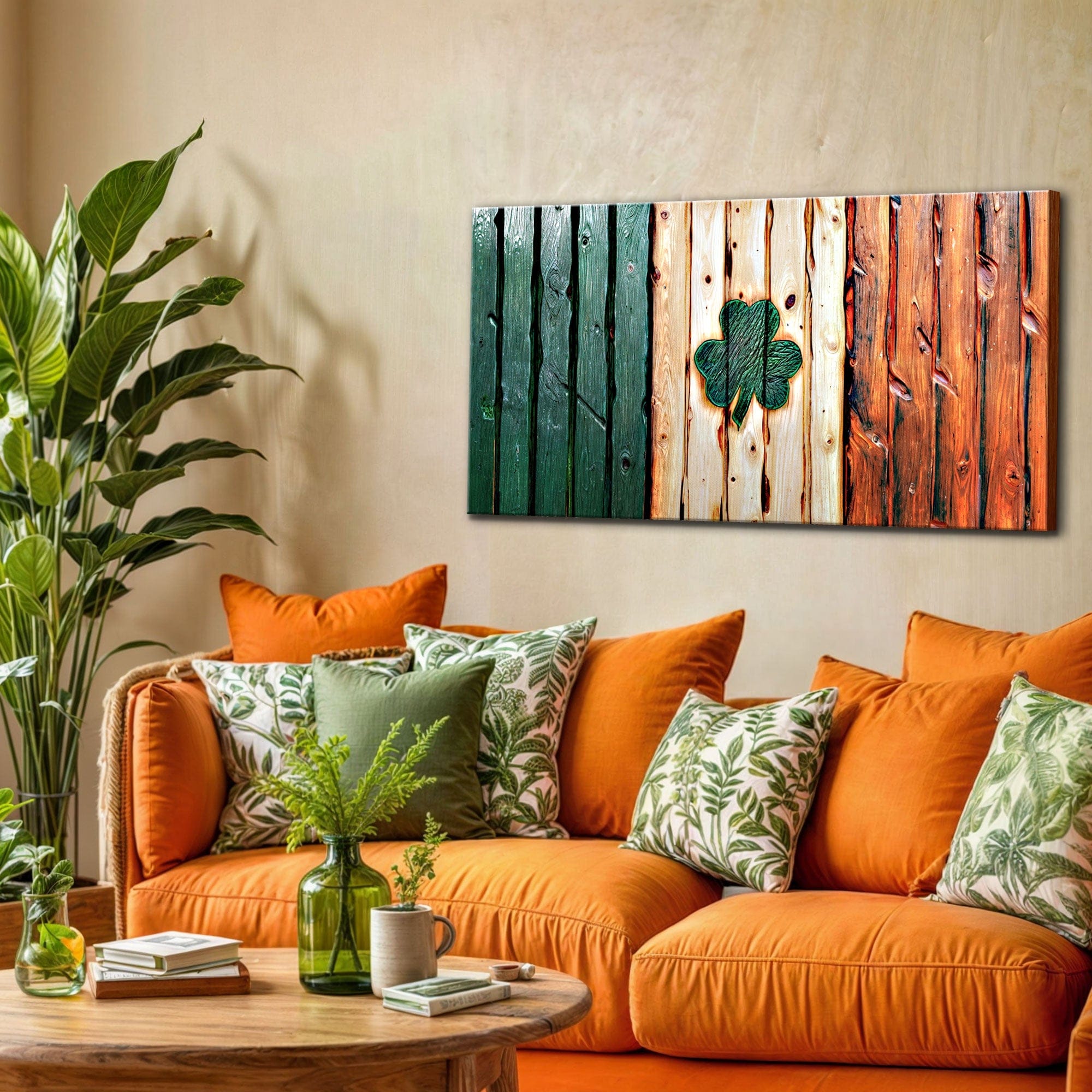 Tailored Canvases Canvas Irish Shamrock Glory Wooden Flag Wall Art