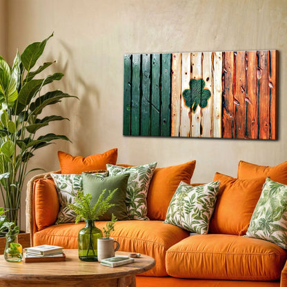 Tailored Canvases Canvas Irish Shamrock Glory Wooden Flag Wall Art