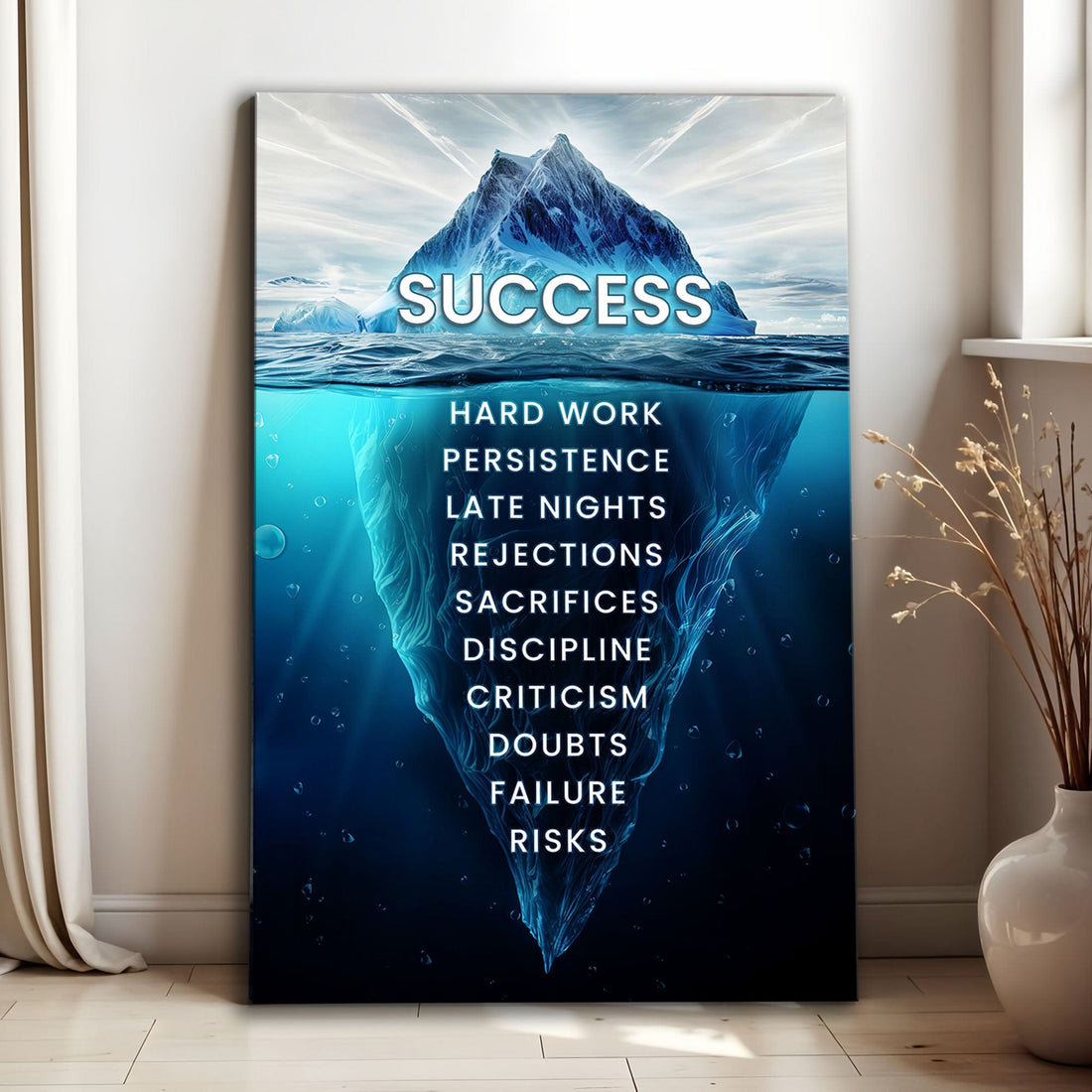 Tailored Canvases Canvas 18x12 inch Medium Premium Gallery Wrapped Success Motivational Wall Sign