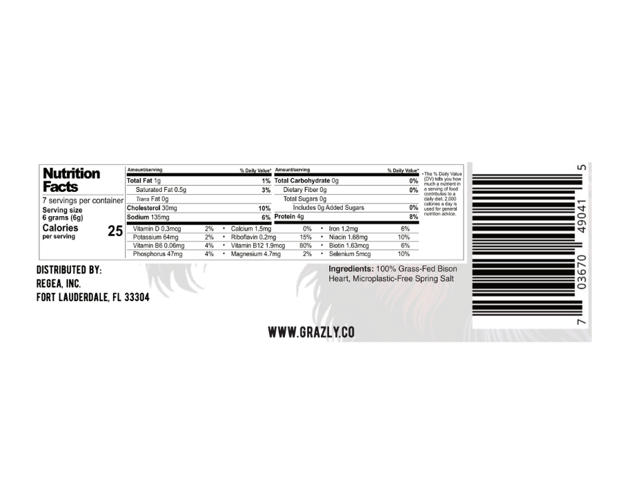 Bison Heart Crisps - 100% Grass-Fed/Finished - My American Goods