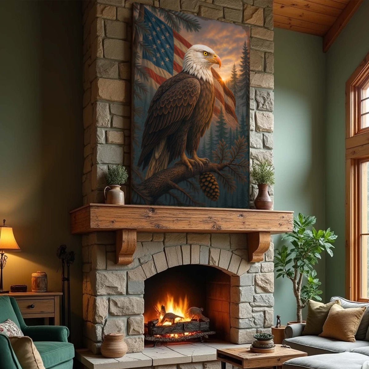 Tailored Canvases Canvas Sentinel of the Pines Eagle Wall Art