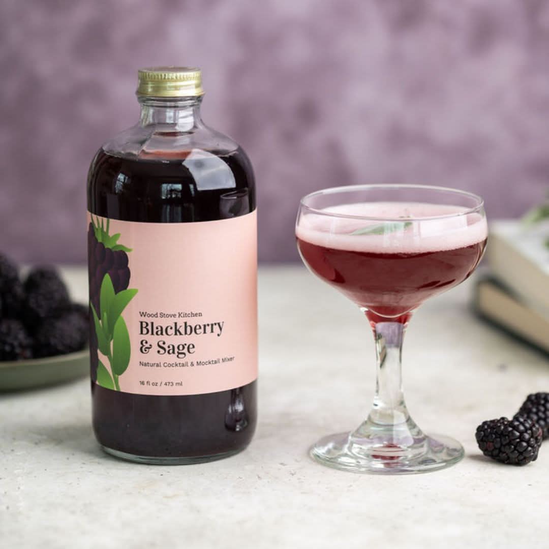 Wood Stove Kitchen Cocktail and Drink Mixers Blackberry &amp; Sage Mixer, 16 fl oz