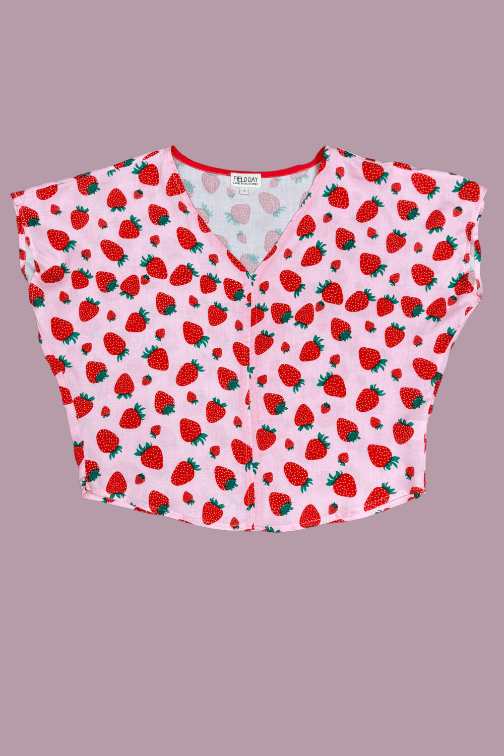 Field Day Top Dolman Top in Strawberry Cotton