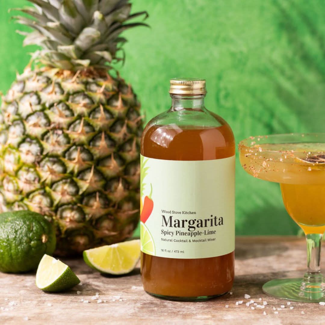 Wood Stove Kitchen Cocktail and Drink Mixers Margarita Spicy Pineapple &amp; Lime Mixer, 16 fl oz