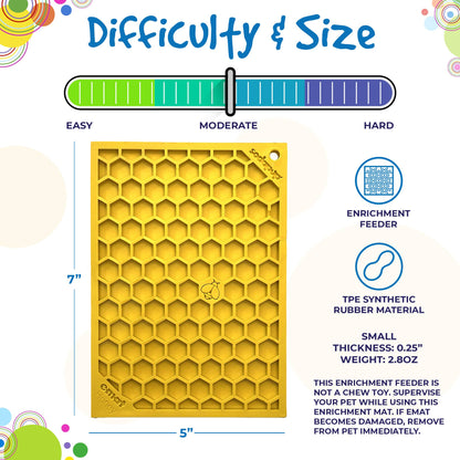 Honeycomb eMat - Enrichment Lick Mat for Dogs and Cats | eMat Enrichment Toy for Anxiety Relief | SodaPup