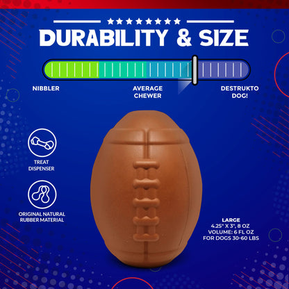 Football Dog Chew Toy &amp; Treat Dispenser - USA Made | SodaPup