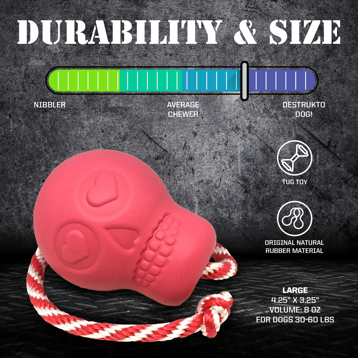 USA-K9 Skull Dog Chew Toy &amp; Treat Dispenser - Made in USA | SodaPup
