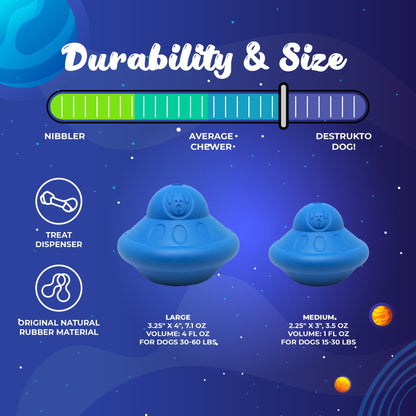 Flying Saucer Dog Toy - Durable UFO Chew Toy &amp; Treat Dispenser | USA Made