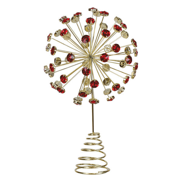 12&quot; Red Crystal Burst Tree Topper - My American Goods