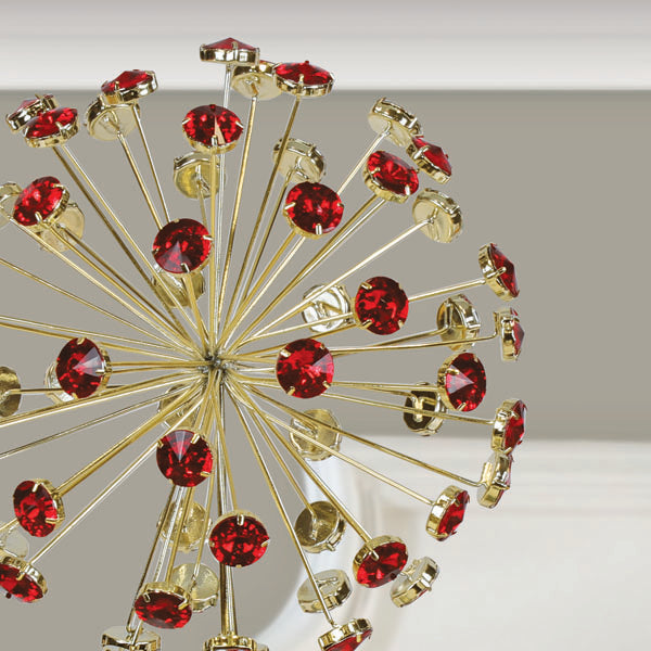 12&quot; Red Crystal Burst Tree Topper - My American Goods