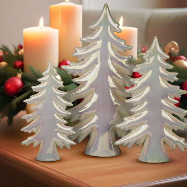 Iridescent Ceramic Trees Set - My American Goods