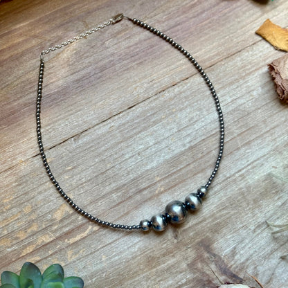 15" Graduated Sterling Silver Pearl Necklace – Up to 16mm