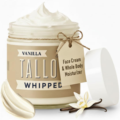 Lady May Tallow Body Cream/Lotion 9 oz Vanilla Whipped Tallow Moisturizer