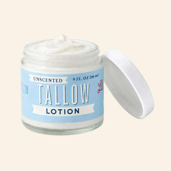 Lady May Tallow Body Cream/Lotion 9 oz Unscented Tallow Lotion | All-Natural Grass-Fed