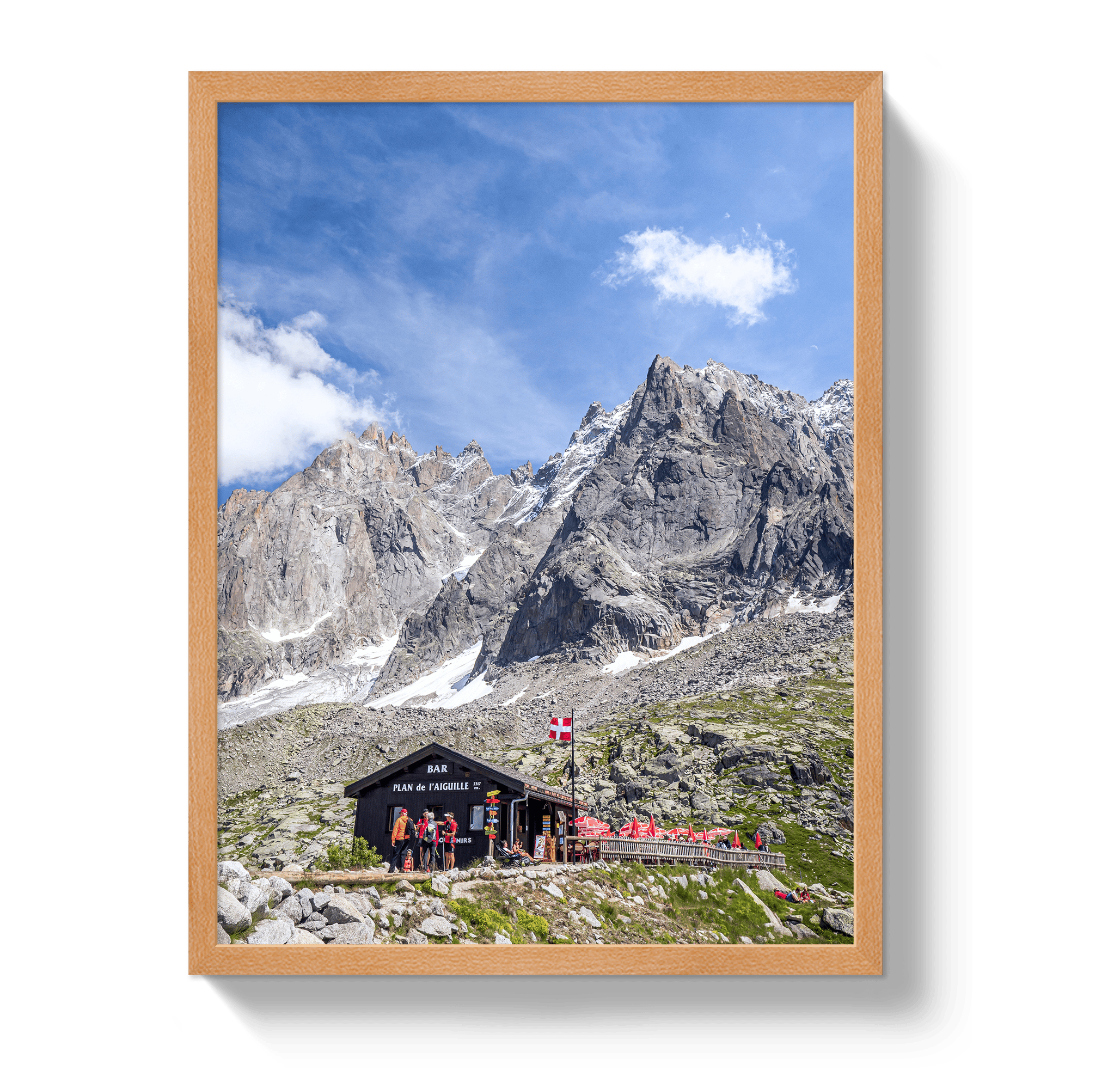 Johnny Vacay Oak / 11x14 / Full Bleed Chamonix Mountain Bar