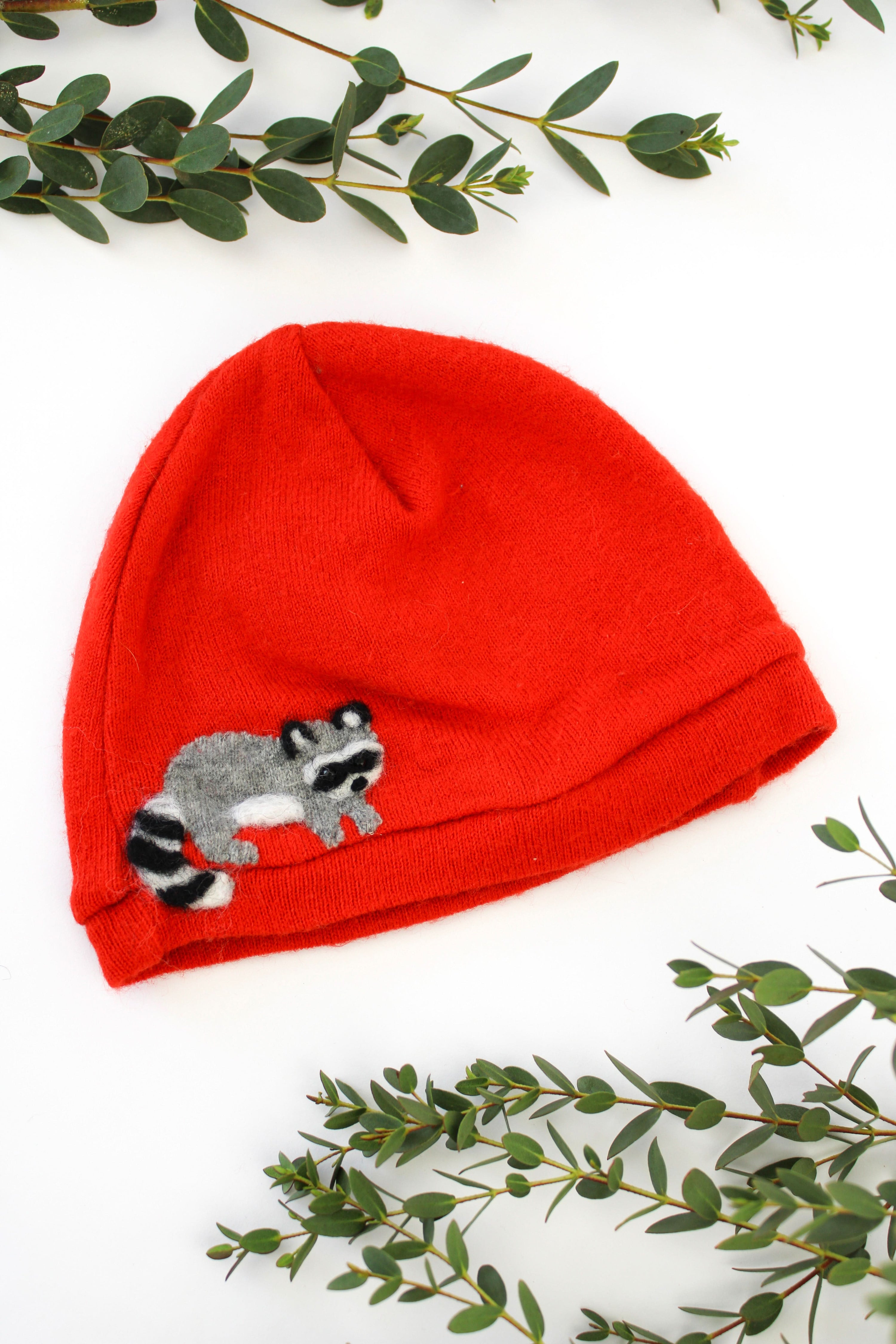 Ash &amp; Rose hat Orange Raccoon Cashmere Hat - Baby