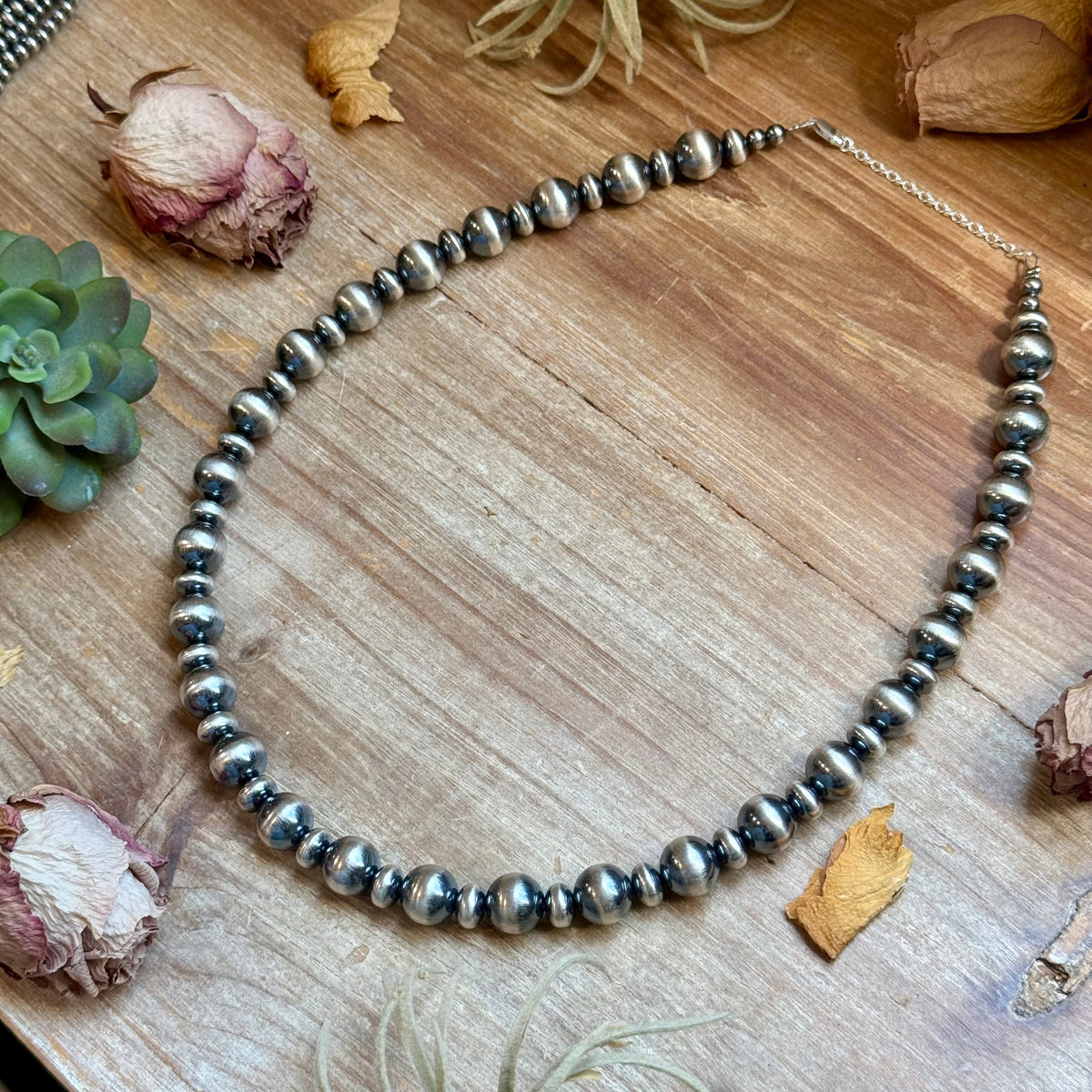 21" Sterling Silver Pearl Statement Necklace – 12mm