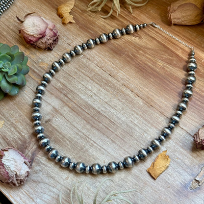 21" Sterling Silver Pearl Statement Necklace – 12mm