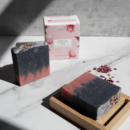 Charcoal Rose Cedar Soap 2pk - My American Goods