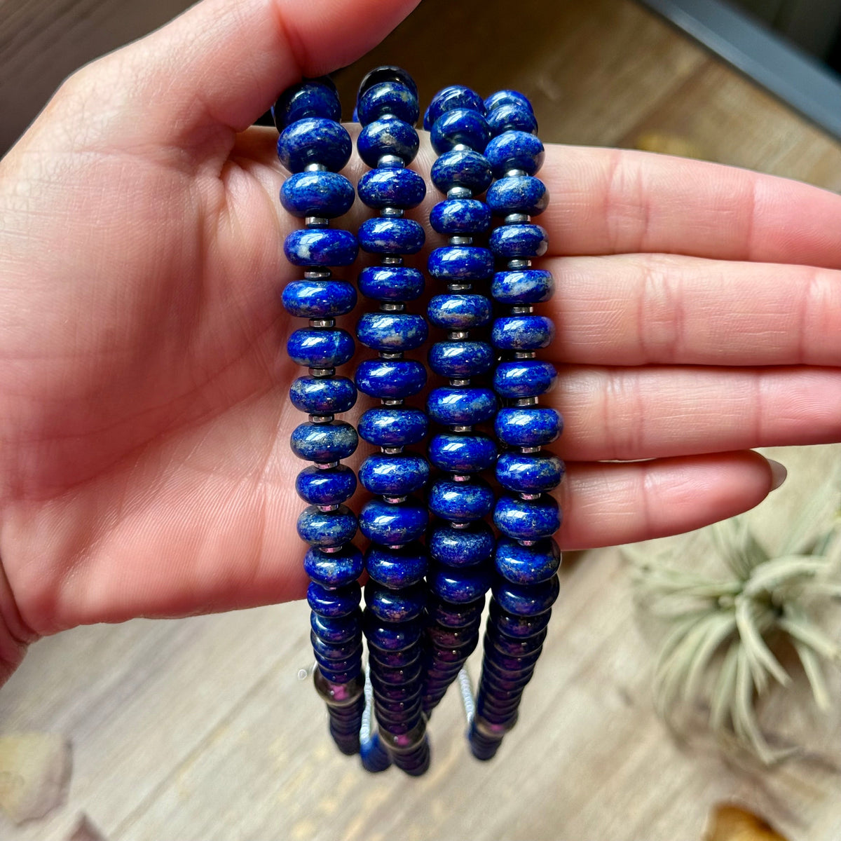 Lapis Rondelle &amp; Hematite Necklace – 22"