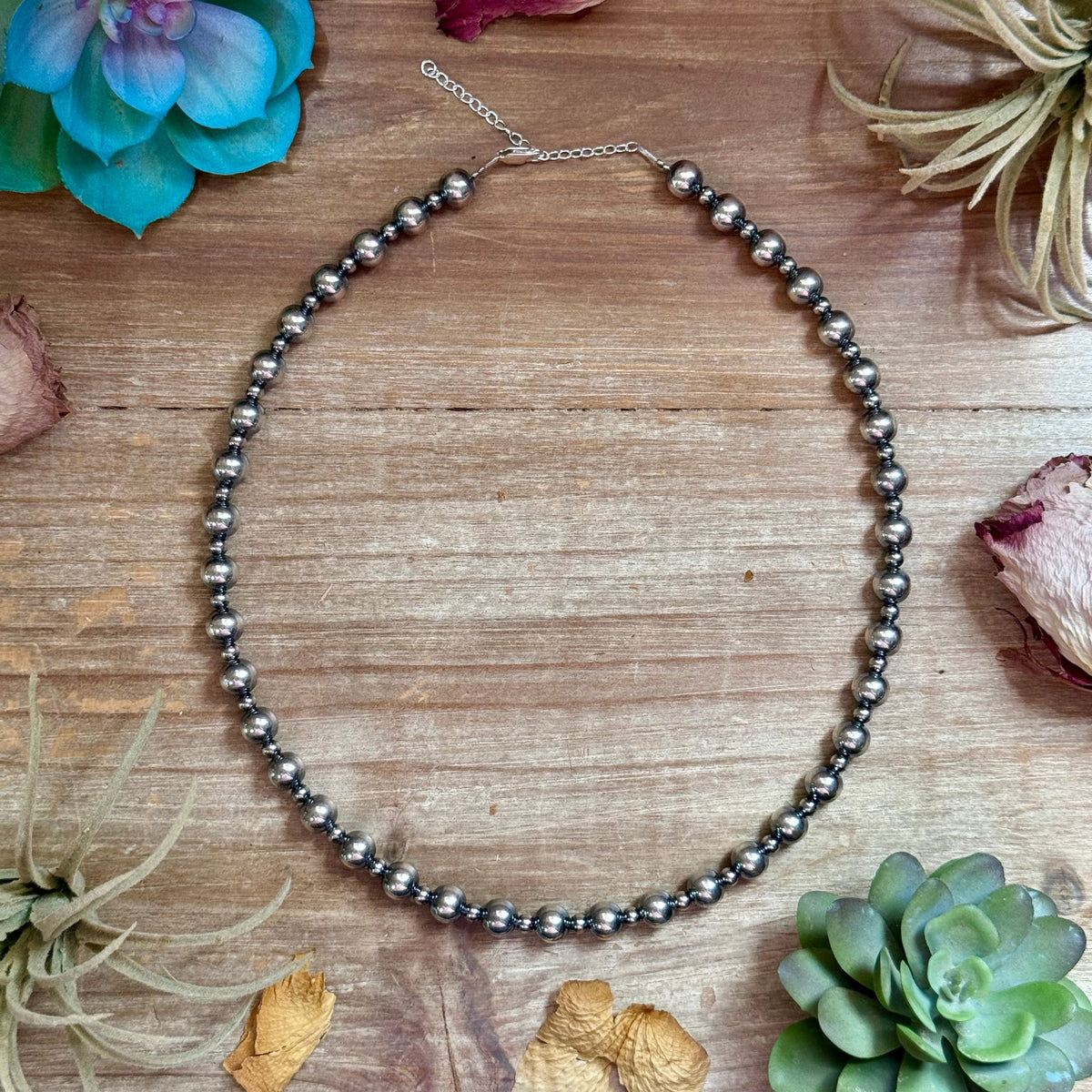 18" Sterling Silver Pearl Necklace – 4mm &amp; 8mm