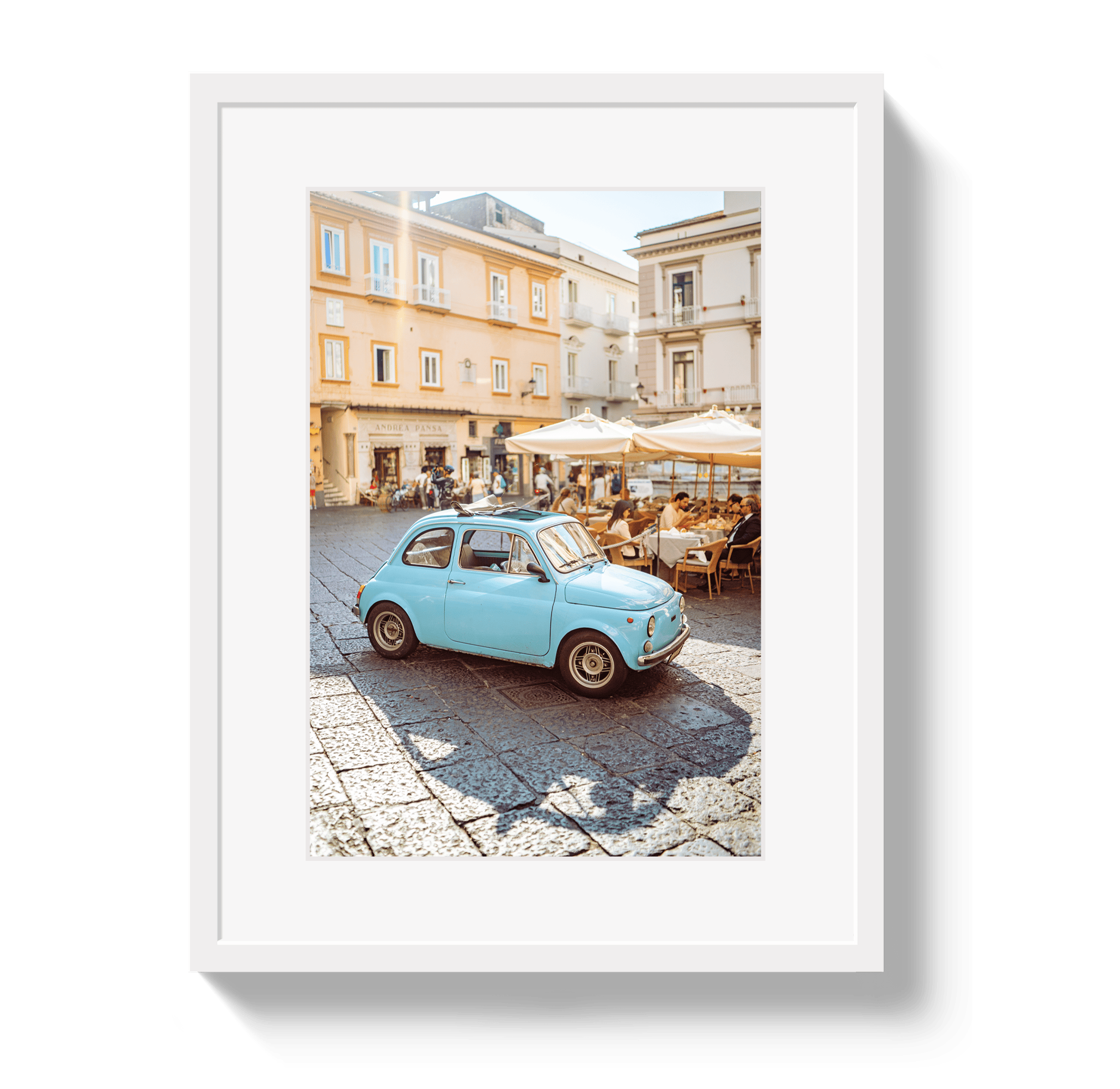 Johnny Vacay White / 11x14 / Matte Piazza Parking