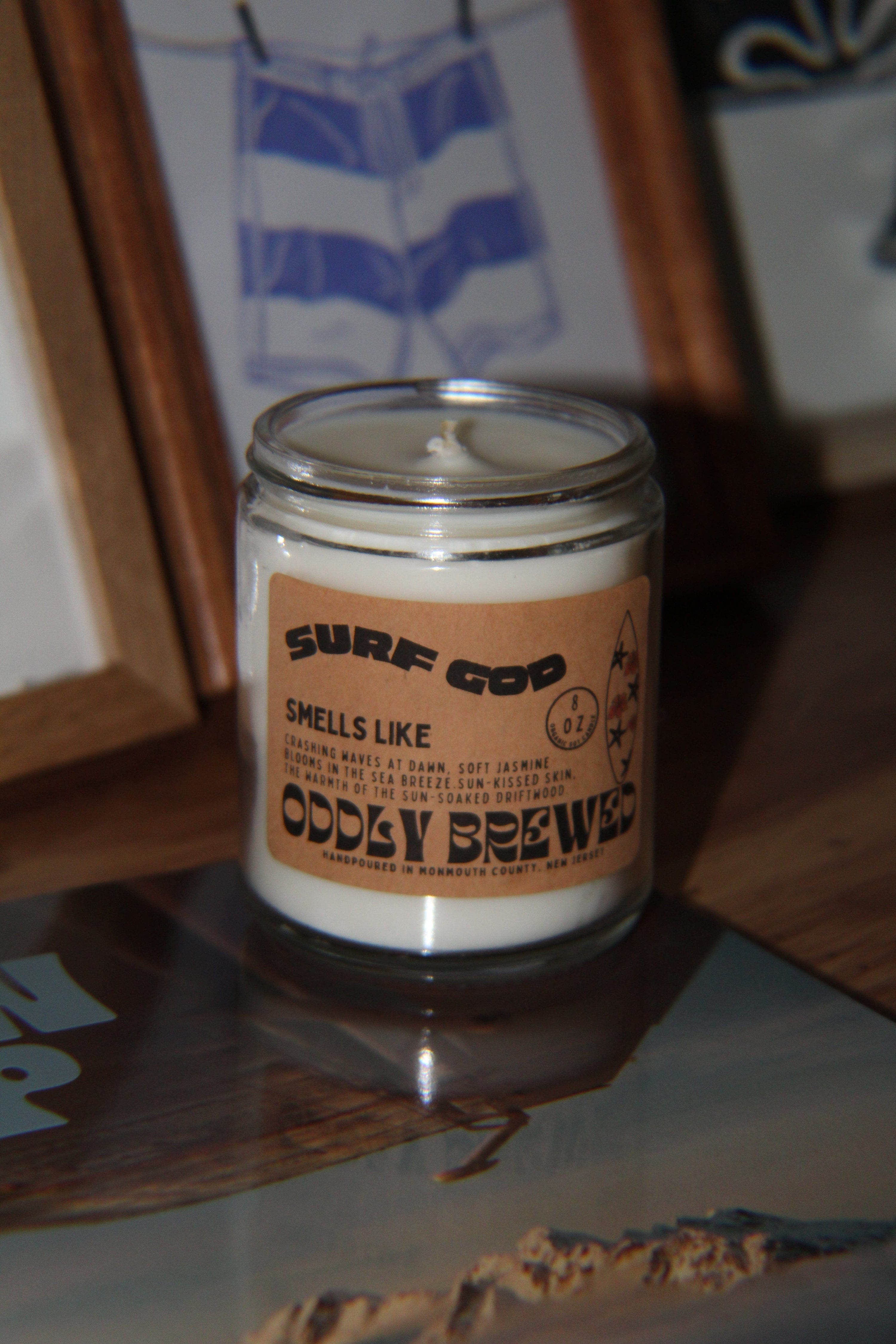 Oddly Brewed Candles Surf God Soy Candle