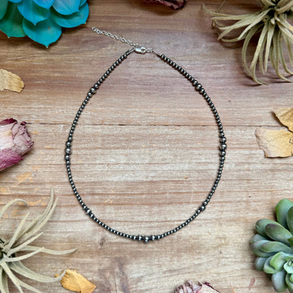 16" Graduated Sterling Silver Pearl Necklace – 3mm