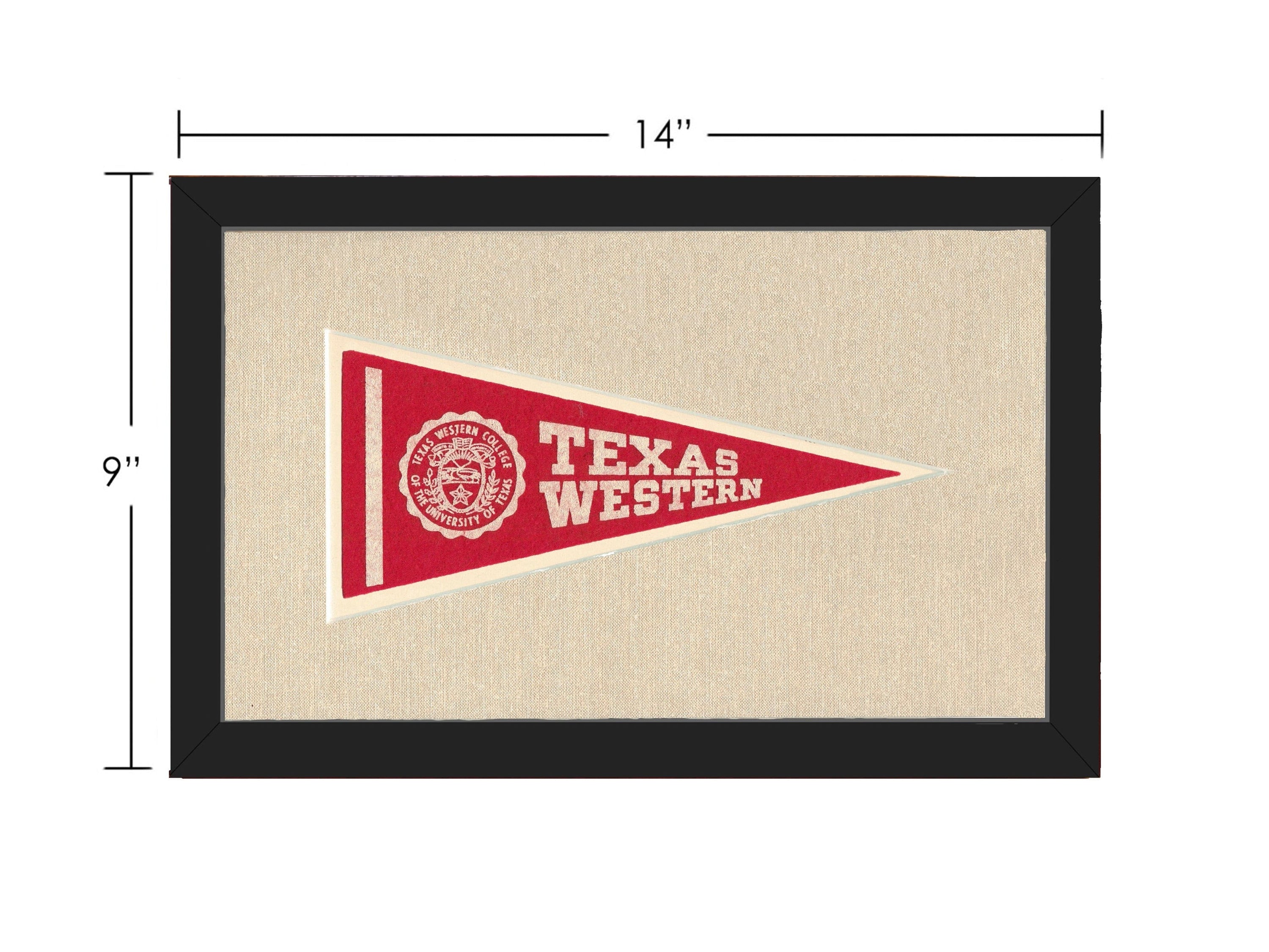 Americana Memories Vintage Pennants and Memorabilia Vintage Texas Western College  Pennant