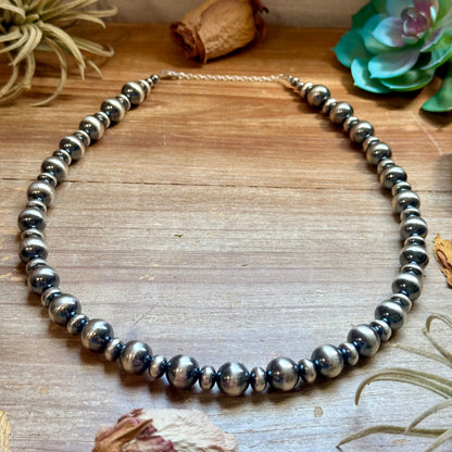 21" Sterling Silver Pearl Statement Necklace – 12mm
