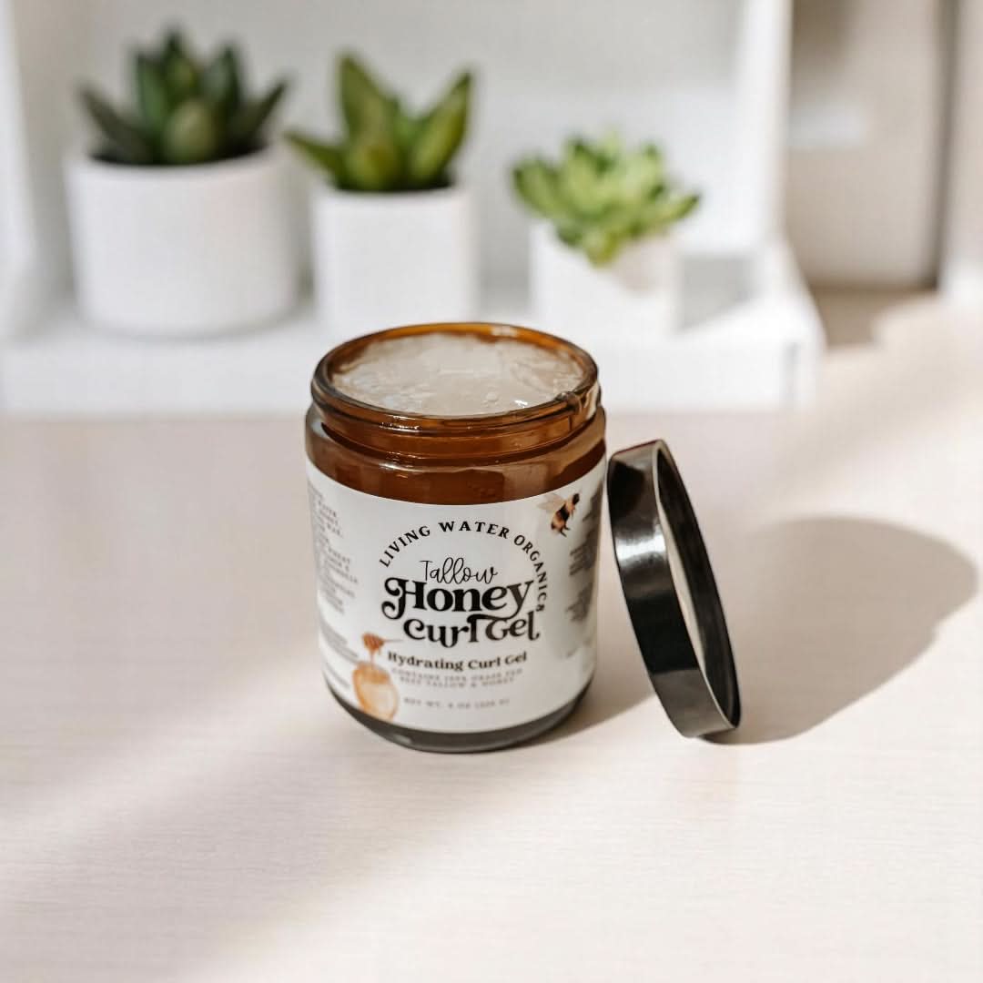 Living Water Organics Tallow Honey Curl Gel (Strong Hold)
